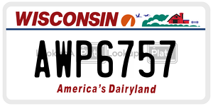 AWP6757  license plate in WI