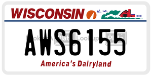 AWS6155 license plate in Wisconsin