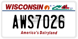 AWS7026  license plate in WI