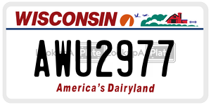 AWU2977  license plate in WI
