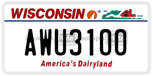 AWU3100  license plate in WI