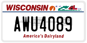AWU4089 license plate in Wisconsin