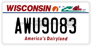 AWU9083  license plate in WI