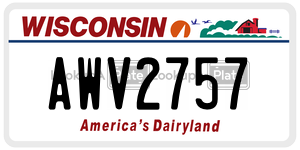 AWV2757  license plate in WI