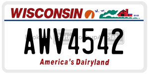 AWV4542  license plate in WI
