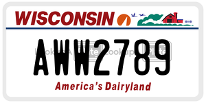 AWW2789  license plate in WI