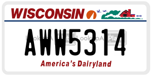 AWW5314  license plate in WI