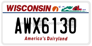 AWX6130  license plate in WI