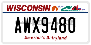 AWX9480  license plate in WI