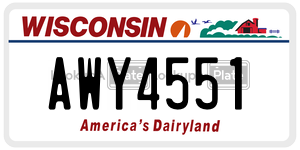 AWY4551  license plate in WI