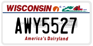 AWY5527  license plate in WI