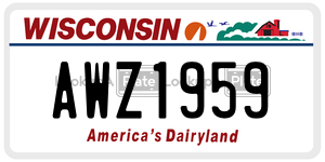 AWZ1959  license plate in WI