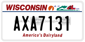 AXA7131  license plate in WI