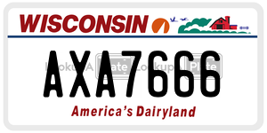 AXA7666 license plate in Wisconsin