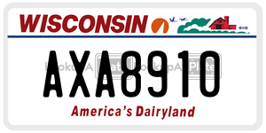 AXA8910 license plate in Wisconsin