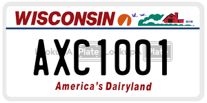 AXC1001  license plate in WI