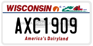 AXC1909 license plate in Wisconsin