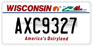AXC9327  license plate in WI