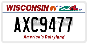 AXC9477  license plate in WI