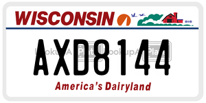 AXD8144  license plate in WI
