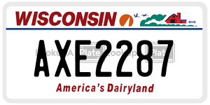 AXE2287  license plate in WI