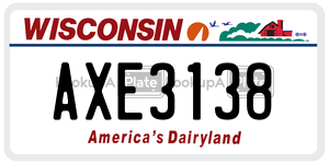 AXE3138  license plate in WI