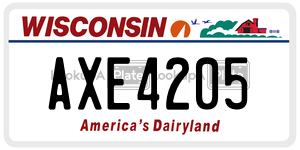 AXE4205  license plate in WI