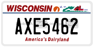 AXE5462  license plate in WI