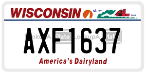 AXF1637  license plate in WI