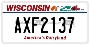 AXF2137  license plate in WI