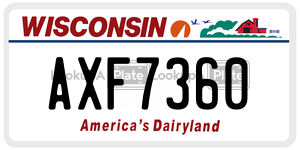 AXF7360  license plate in WI