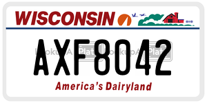 AXF8042 license plate in Wisconsin