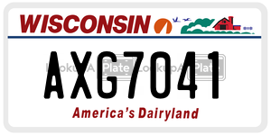 AXG7041 license plate in Wisconsin