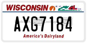AXG7184 license plate in Wisconsin