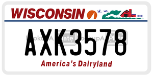 AXK3578  license plate in WI