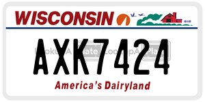AXK7424  license plate in WI