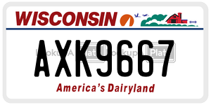 AXK9667 license plate in Wisconsin