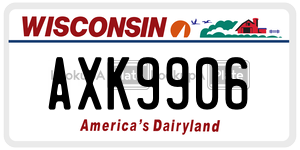 AXK9906  license plate in WI