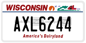 AXL6244  license plate in WI