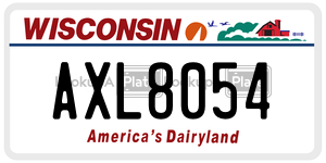 AXL8054  license plate in WI