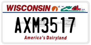 AXM3517  license plate in WI