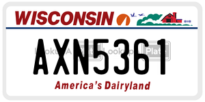 AXN5361  license plate in WI