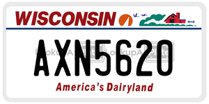 AXN5620  license plate in WI