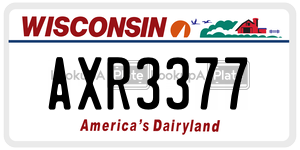 AXR3377  license plate in WI