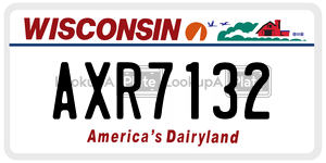 AXR7132  license plate in WI
