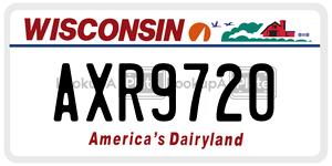 AXR9720  license plate in WI