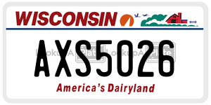 AXS5026  license plate in WI