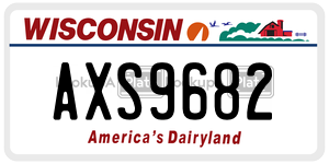 AXS9682  license plate in WI