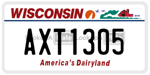 AXT1305  license plate in WI