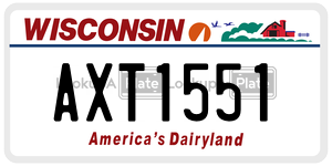 AXT1551  license plate in WI